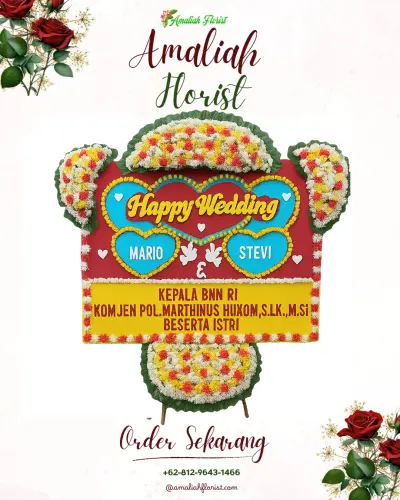 Karangan Papan Bunga Pernikahan di Widodaren